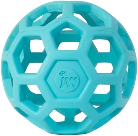 JW Pet HOL-ee Roller, Natural Rubber, Small 3in, Blue