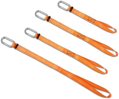 4PCS Horse Bucket Strap Hangers Heavy Duty, Bucket Hangers for Horse Water Feed Bucket Hay Bag Nets, Multi-Purpose Hanging Straps for Horse Stall Barns Gates Trees, 14”/20”*2/26”, Orange