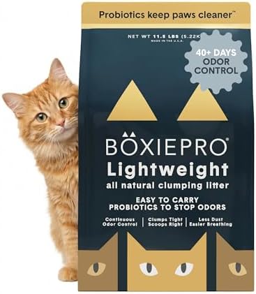 Boxie Probiotic Natural Lightweight Cat Litter 40+ Day Odor Control 11.5 lb