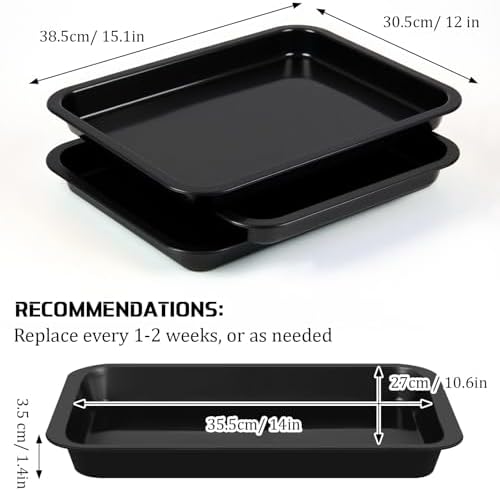 3 Pcs Kitten Litter Pan Black 15.1 x 12 x 1.4 Inch