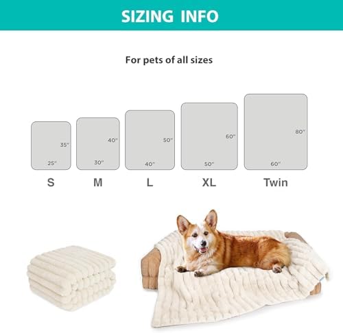 Reversible Waterproof Sherpa Pet Blanket for Large Dogs & Cats