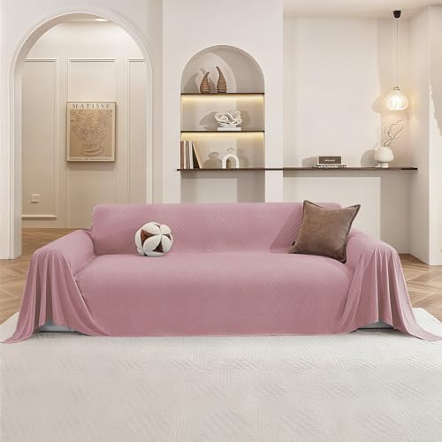 Pet Couch Cover for Dogs, 3 Cushion Sofa Slipcover, Pink