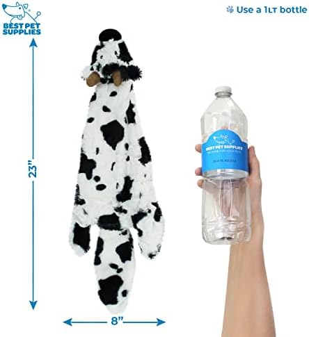 Best Pet Supplies 2-in-1 Stuffless Squeaky Dog Toy - Pack of 4, Large