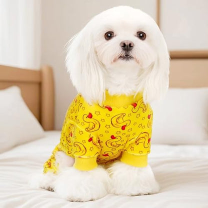 Paiaite Dog Pajamas Onesie: Comfortable Four-Legged Apparel for Small, Medium, & Large Dogs, Polyester Material for Comfort, Wrinkle Resistance, Moisture Wicking, Stretchiness Rotating Duck L