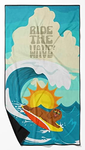 Caroline's Treasures MLM1199TWL3060 Surfer Dog Ruby Cavalier Spaniel Premium Beach Towel Oversized Towel Beach Blanket, Pool, Beach Essentials, Yoga, Premium Bath Towel, Quick Dry Plush