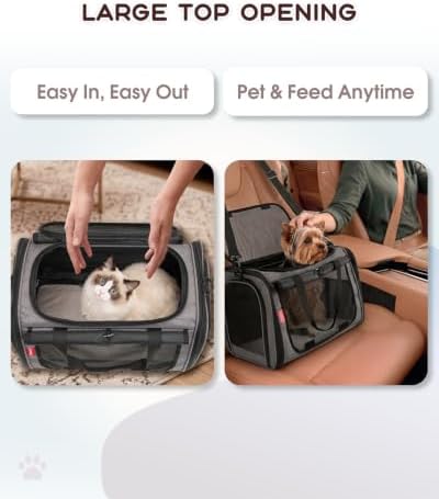 BurgeonNest Large Soft-Sided Cat Carrier for Cats up to 25 lbs