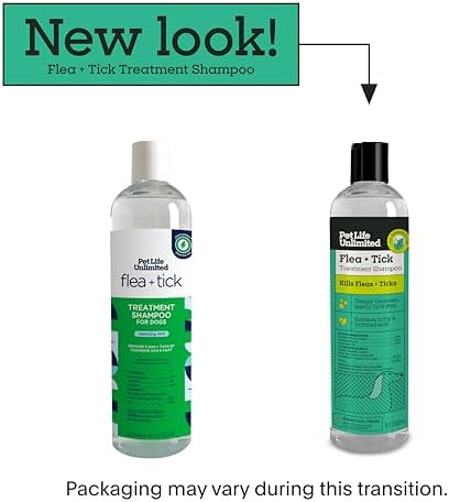 Pet Life Unlimited Natural Flea & Tick Gel Shampoo for Dogs, 16 oz, Plant-Based Prevention & Treatment for Fleas, Ticks & Eggs, Soothes Itchy Skin, Cleans & Conditions Coat