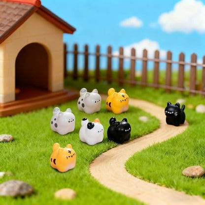 Cute Tiny Cat Resin Silicone Mold Micro Dollhouse Animal Epoxy Casting Mold for DIY Resin Art Fairy Garden Miniatures Landscape Crafts Decor(4-Cavity)