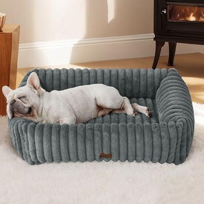 Bedsure ComfyFleece™ Dog Bed Medium Large Size Dog Washable，30in Warm Grey
