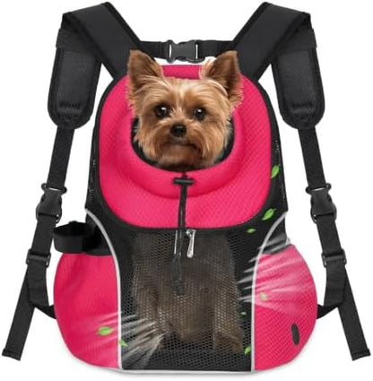 WOYYHO Pet Dog Carrier Backpack, Ventilated Mesh Small Dog Front Backpack