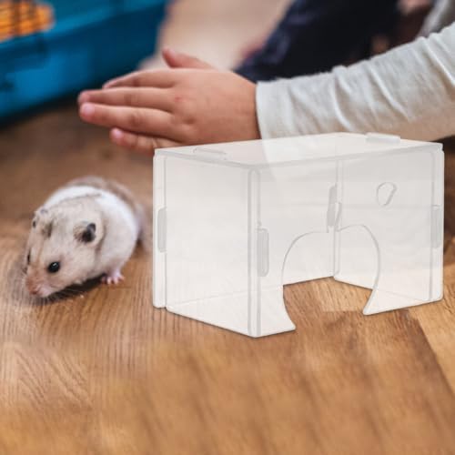 Beaupretty Clear Hamster Hideout Transparent Acrylic Hamster Hut for Dwarf Hamsters Gerbils Mice Small Animal Habitat Decor Detachable Shelter House 5.11 X 3.26 X 3.14 in
