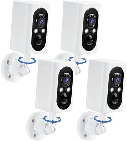 355° Pan Rotate Cameras 4 Pack, 2K Video, Security Cameras Wireless Outdoor