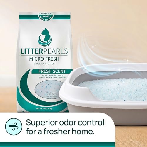 Litter Pearls Micro Fresh Scented Crystals 30-Day Odor Control Litter 7lb