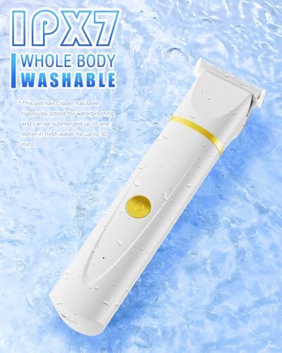 unibono Dog Grooming Kit with Paw Trimmer, All-in-One Low Noise Electric Rechargeable Small Quiet Pet Clippers Foot Dog Hair Shaver with Stainless Steel Scissors and Comb for Dogs at Home