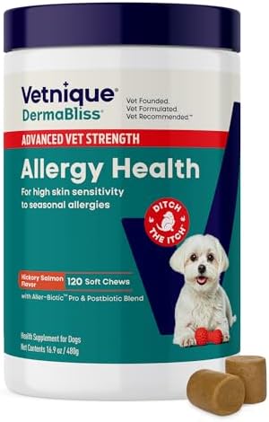 Vetnique Dermabliss Advanced Strength Dog Allergy Chews, Anti-Itch 120ct