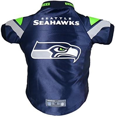 Littlearth NFL Seattle Seahawks Premium Pet Jersey, Team Color, Small