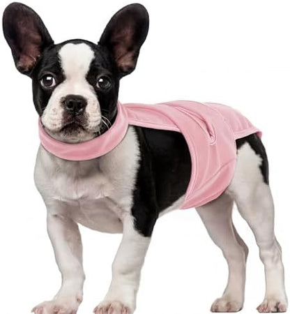QBLEEV Dog Diapers with Suspenders, Female Escape-Proof Full Body Dog Period Diapers Overalls, Reusable Washable Sanitary Panties for Heat Cycle & Incontinence, Doggie Underwear Onesie with Tail Hole