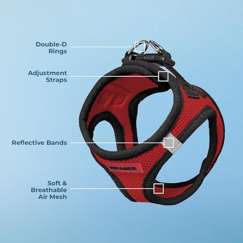 Voyager Step-in Air Dog Vest Harness - Red/Black Trim, X-Small