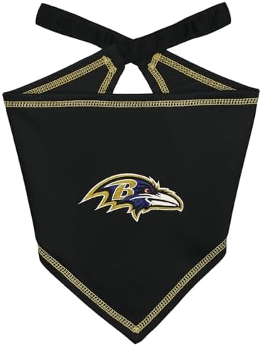 Pets First NFL Baltimore Ravens TIE Bandana, Size Small/Medium. Dog Bandana Scarf Bib for Pet Cat Dog. The Ultimate Game-Day, Party Bandana