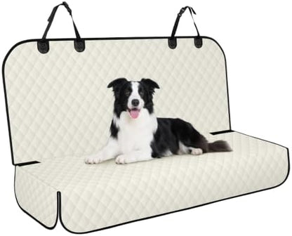 Waterproof Dog Backseat Cover for Cars, Non-Slip Pet Seat Protector, Beige