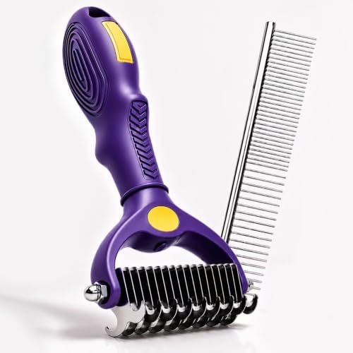 Deshedding Dog Brush, Dog Grooming Kit for Dogs & Cats