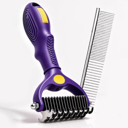 Deshedding Dog Brush, Dog Grooming Kit for Dogs & Cats