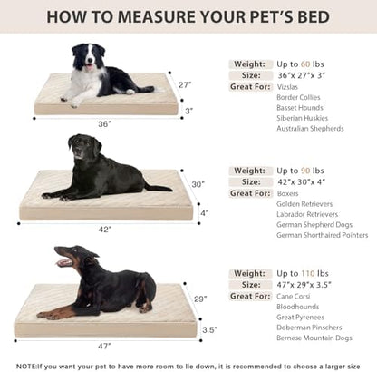 WNPETHOME Orthopedic Waterproof Large Sized Senior Dogs Bed for Comfy Sleep