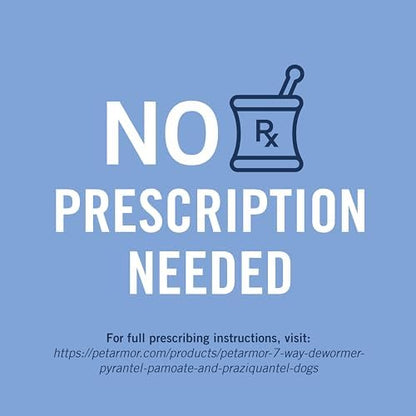 PetArmor 7 Way De-Wormer for Dogs, Oral Treatment for Tapeworm, Roundworm & Hookworm in Large Dogs & Puppies (Over 25 lbs), Worm Remover, Puppy Dewormer (Praziquantel & Pyrantel Pamoate), 2 Chewables