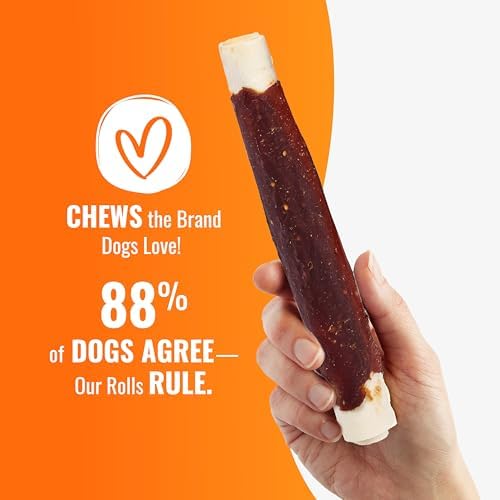 GOOD 'N' FUN Rolls Dog Treat with Real Bully for Large Dogs, 3 Count