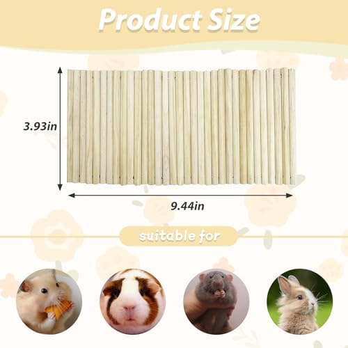 PINVNBY PIVBY 2PCS Wooden Hamster Ladder Bridge, Flexible Wood Tunnel Hide, Hamster Chew Toys for Small Animals Guinea Pig, Rat, Chinchilla, Gerbil, Mice, Mouse (Natural)
