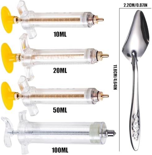 Baby Bird Feeding Syringe Set, Small Pet Parrot Feeding Tubes for Birds, Hand Feeding Tubes Kit Parrot Feeder Food Feeding & Watering Supplies for Small Pet Baby Birds (100ML)