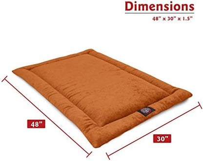 Majestic Pet Dog Crate Mat - Machine Washable Soft Plush Pet Bed Pad for Crates & Kennels | USA Crafted | 48"x30" Villa Orange