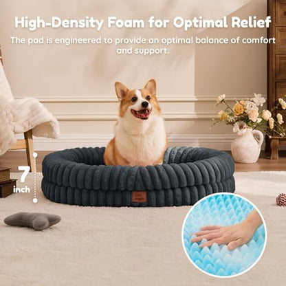 ChiXnuggle Orthopedic Dog Bed, Washable Cover, Faux Fur Bolster Pet Couch