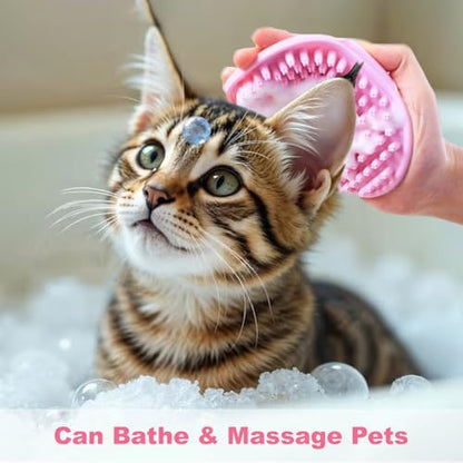 2 PCS Pink Pet Washing Gloves with Dog Bath Scrubber