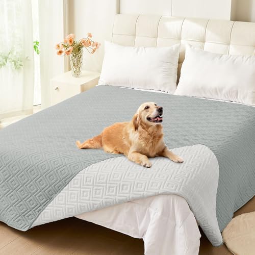 hyha Waterproof Reversible Dog Blanket, Pet Blanket for Sofa Couch