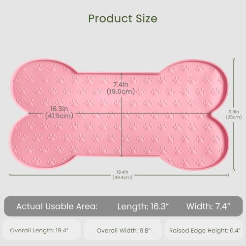 PWTAA Dog Food Mat Anti-Slip Silicone Dog Bowl Mat Thicker Pet Placemat Waterproof Cat Feeder Pad with Raised Edge Puppy Kitten Feeding Mats Suitable Small Medium-Sized Dogs Cats Eating Tray - 2PCS