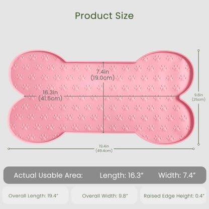 PWTAA Dog Food Mat Anti-Slip Silicone Dog Bowl Mat Thicker Pet Placemat Waterproof Cat Feeder Pad with Raised Edge Puppy Kitten Feeding Mats Suitable Small Medium-Sized Dogs Cats Eating Tray - 2PCS