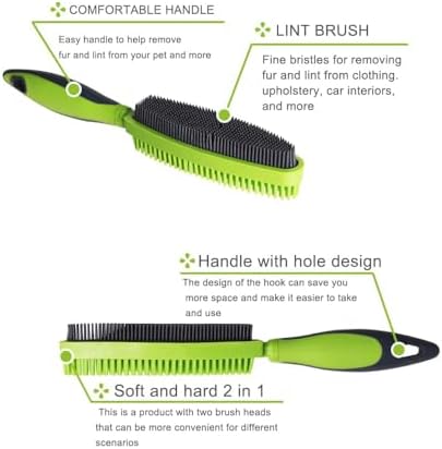 Premium Rubber Pet Hair Brush - Removes Hair from Couches & Pets' Coats Set