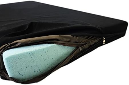 Black Canvas Durable External Case Cover Waterproof Therapeutic Orthopedic 100% Solid True Dense Cooling Blue Memory Foam Pad Pet Dog Bed Crate Free 2nd External Cover (47x29x4 Inch)