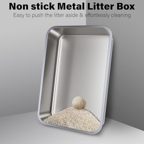 Stainless Steel Litter Box Medium for Cats,Metal Cat LitterBox