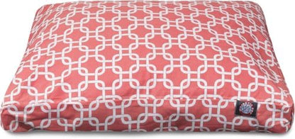 Majestic Pet Shredded Memory Foam Dog Bed Small with Removable Washable Cover – Rectangle Orthopedic Dog Bed–Durable Dog Crate Bed-Flat Dog Bed for Senior Dogs - (27x20) S - Links - Coral