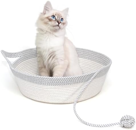 Cat Bed, Cotton Rope Instinct Basket for Cats, Handwoven Cat Beds