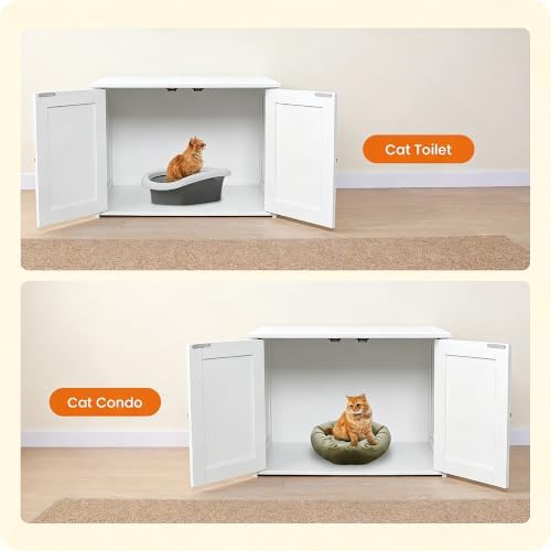 Dwanton Cat Litter Box Enclosure, Hidden Litter Box Furniture, 27.6 Inches