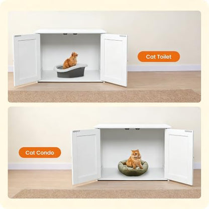 Dwanton Cat Litter Box Enclosure, Hidden Litter Box Furniture, 27.6 Inches