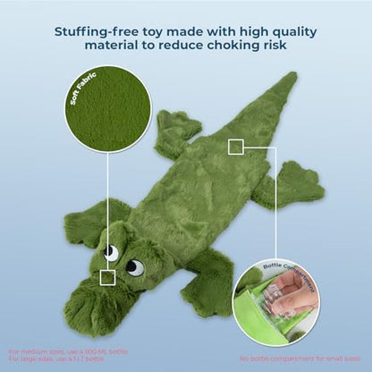 Best Pet Supplies 2-in-1 Stuffless Squeaky Dog Toy - Alligator, Large