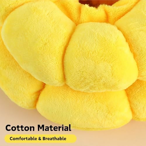 Rabbit Protection Cone Extra Small Soft Elizabethan Collar for Bunny Chinchilla Guinea Pig Small Cat Recovery Collar Kitten E Collar Alternative After Surgery Wound Healing Donut Collar (Yellow, XS)