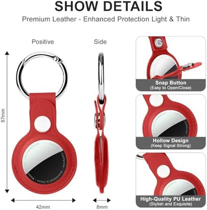 Compatible with AirTag Holder Case with Keychain, 4 Pack Protective Cases Cover Tags GPS Tracker Item Tag Finders Accessories for Keys, Bags, Luggage（Black/White/Red/Blue）