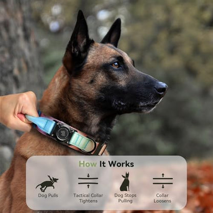 2026 Upgrade Waterproof Tactical AirTag Dog Collar, Built in AirTag Holder