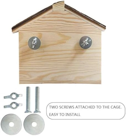 Wooden Chinchilla Hideout House Cage Accessories for Squirrel Sugar Gliders