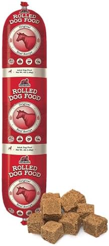 Redbarn Pet Products All-Natural Premium Rolled Dog Food, Beef Recipe - Soft Semi-Moist Wet Formula for High Protein Diet, Training Rewards, & Treat Pill Concealer - 4 lb, 1 Count